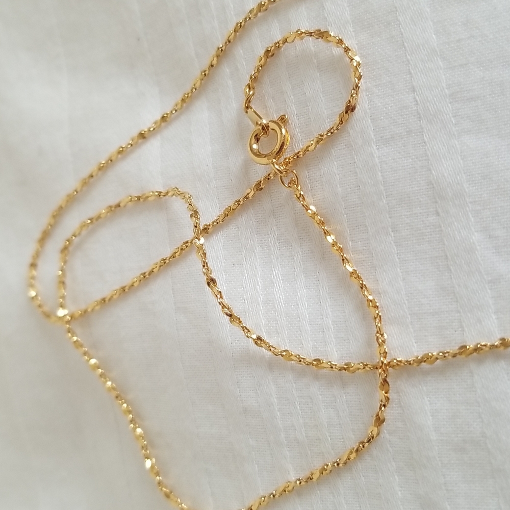 Gold V Shape Rhinestone Necklace - Picture 3 of 5